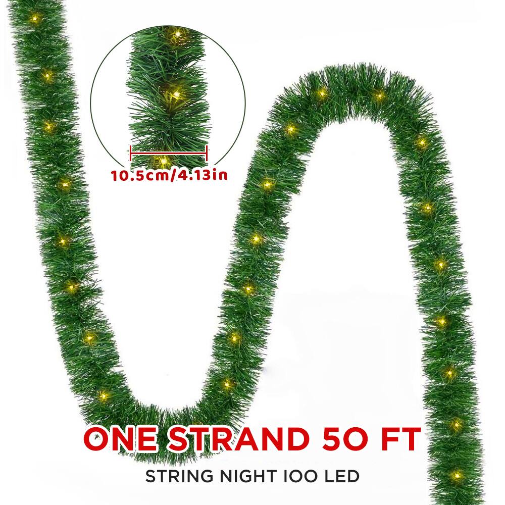 10.5cm/4.13in  
ONE STRAND 50 FT  
STRING NIGHT 100 LED