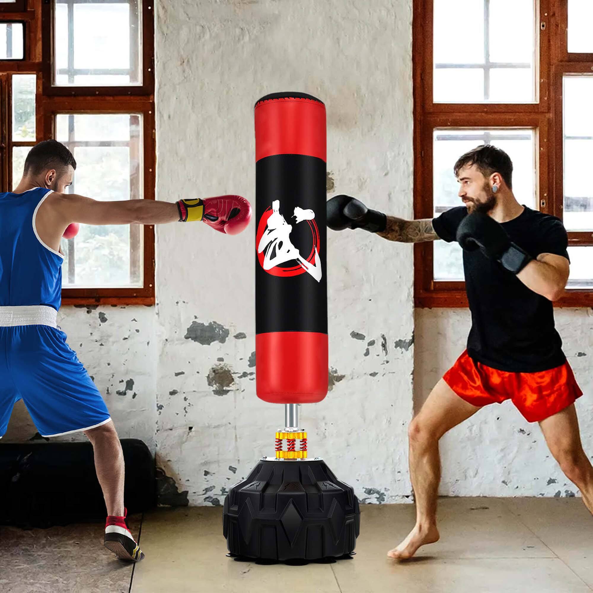 Alt View 3. Costway - Costway 70" Freestanding Punching Bag with Fillable Base 12 Suction Cups & Shock Absorbers - Black,Red.