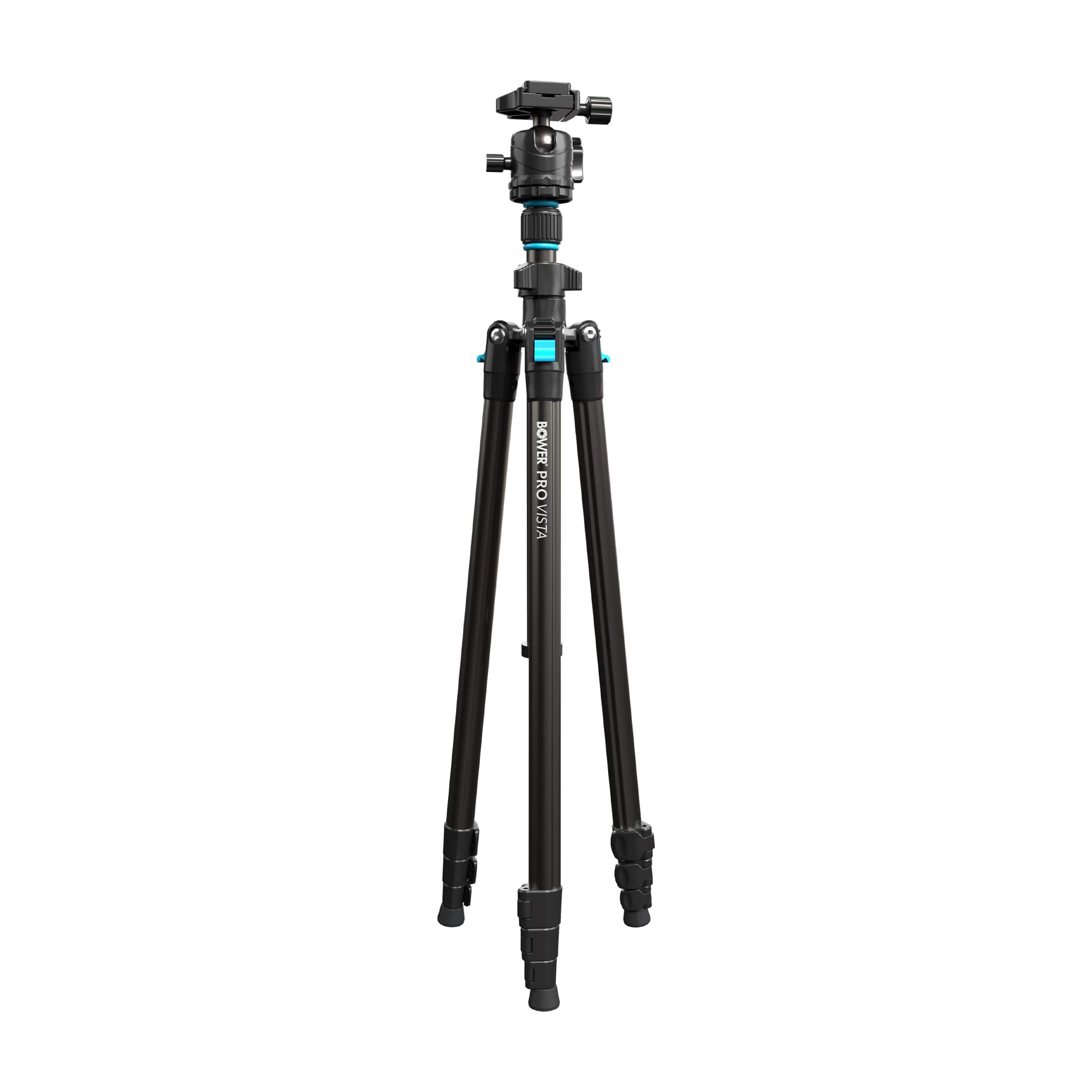 Bower - High Performance Pro Vista 65" Aluminum Tripod Compatible with DSLR’s & Mirrorless Cameras with 1/4-20 Mounting Thread