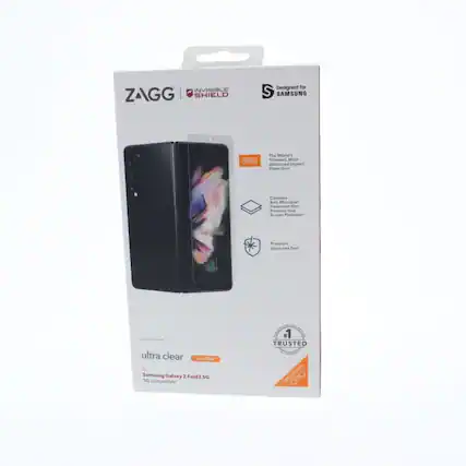 INVISIBLE ZAGG | SHIELD
Designed for SAMSUNG
The World's Thinnest Most Advanced Impact Protection
Contains Antimicrobial Treatment that Protects Your Screen Protector
Premium Glass-like Feel
ultra clear
Samsung Galaxy Z Fold3 5G
TRUSTED D3O