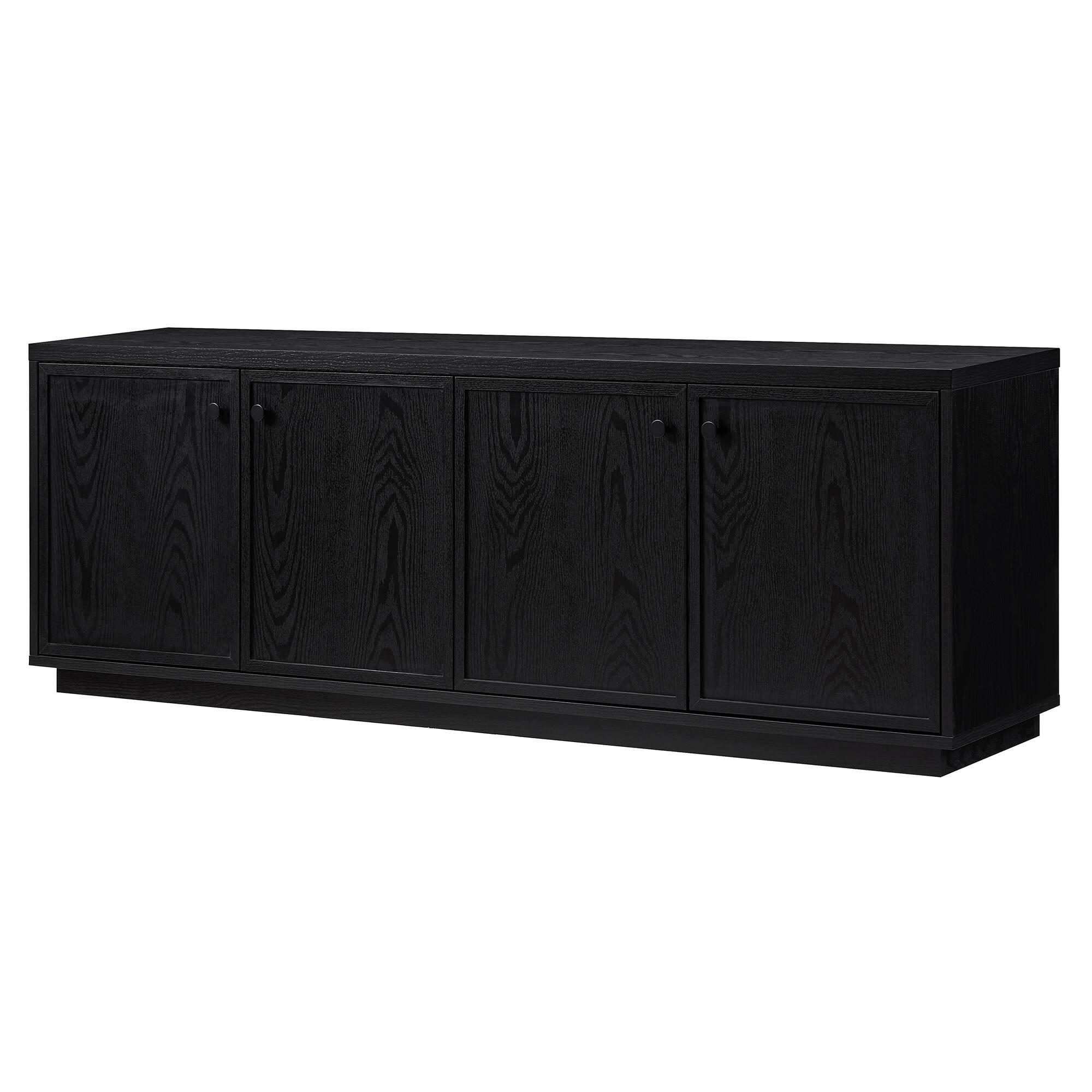 Left. Hudson&Canal - Ormond Rectangular TV Stand for TV's up to 75" in Black Grain - Black Grain.