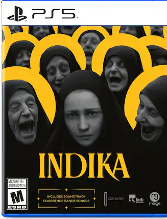 Indika is a video game for the PlayStation 5 console, rated Mature 17+. It includes a soundtrack and is available in French. - M (Mature 17+)