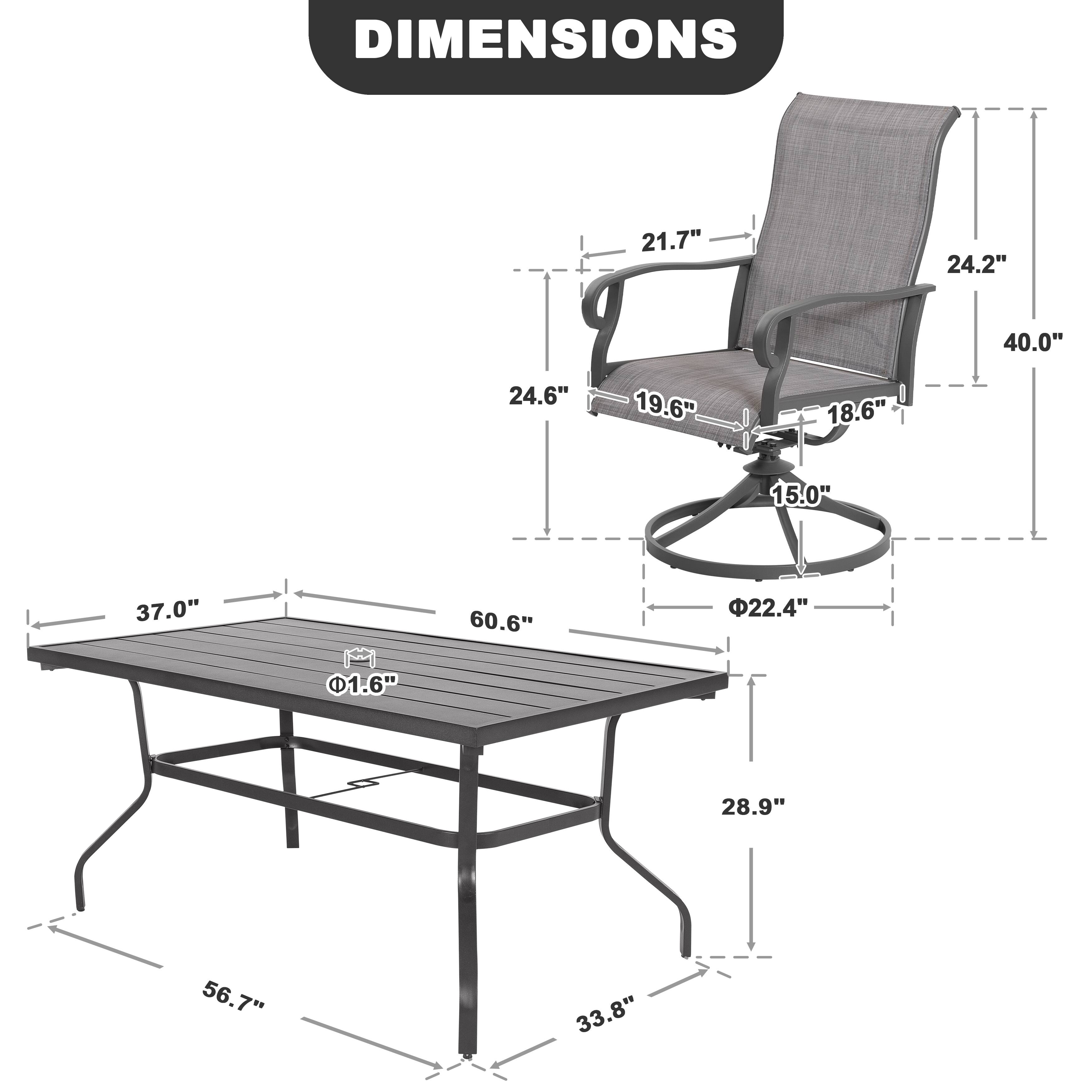 DIMENSIONS

21.7" 24.2" 40.0" 24.6" 19.6" 18.6" 15.0" 37.0" 60.6" 22.4" 1.6" 28.9" 56.7" 33.8"