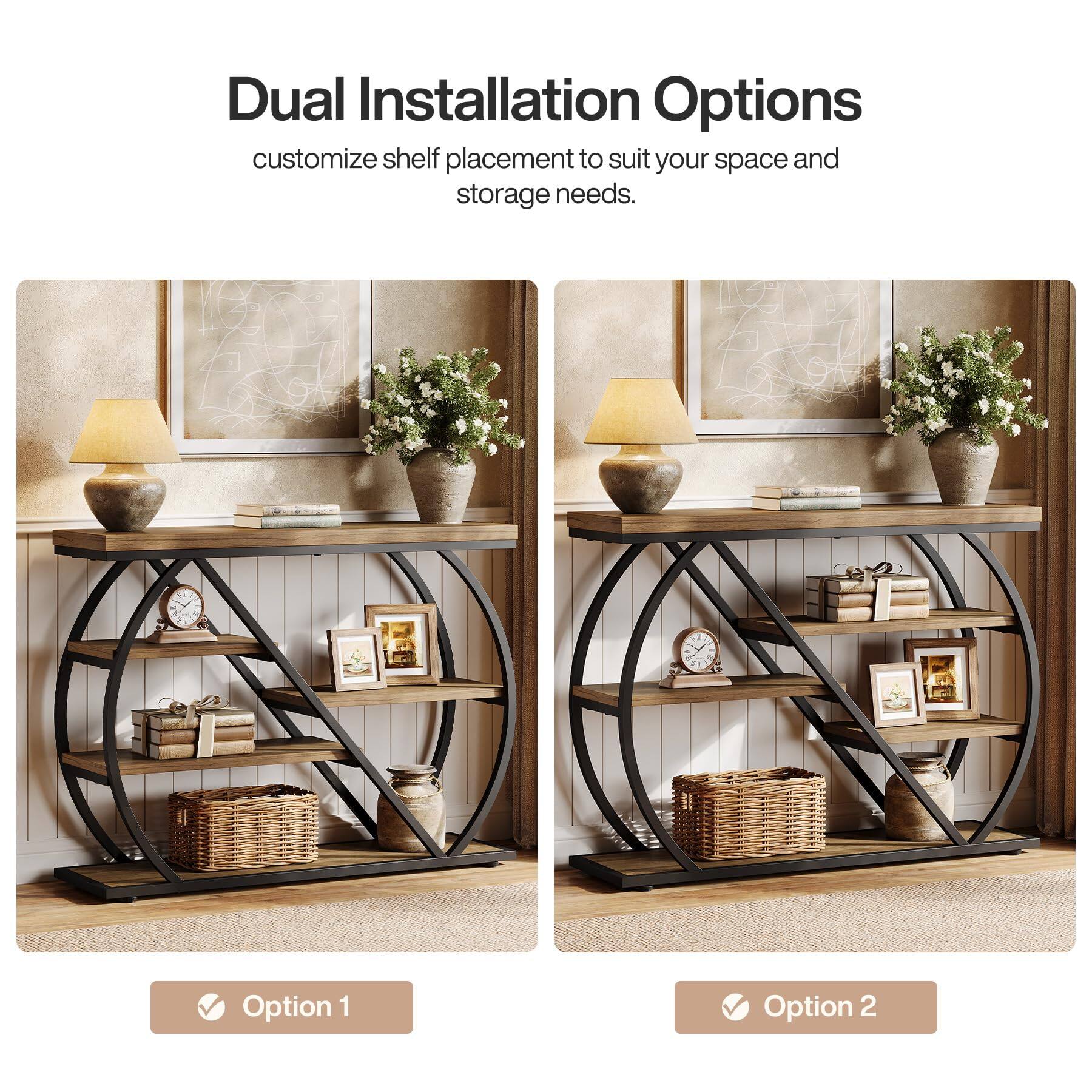 Dual Installation Options customize shelf placement to suit your space and storage needs.

Option 1

Option 2