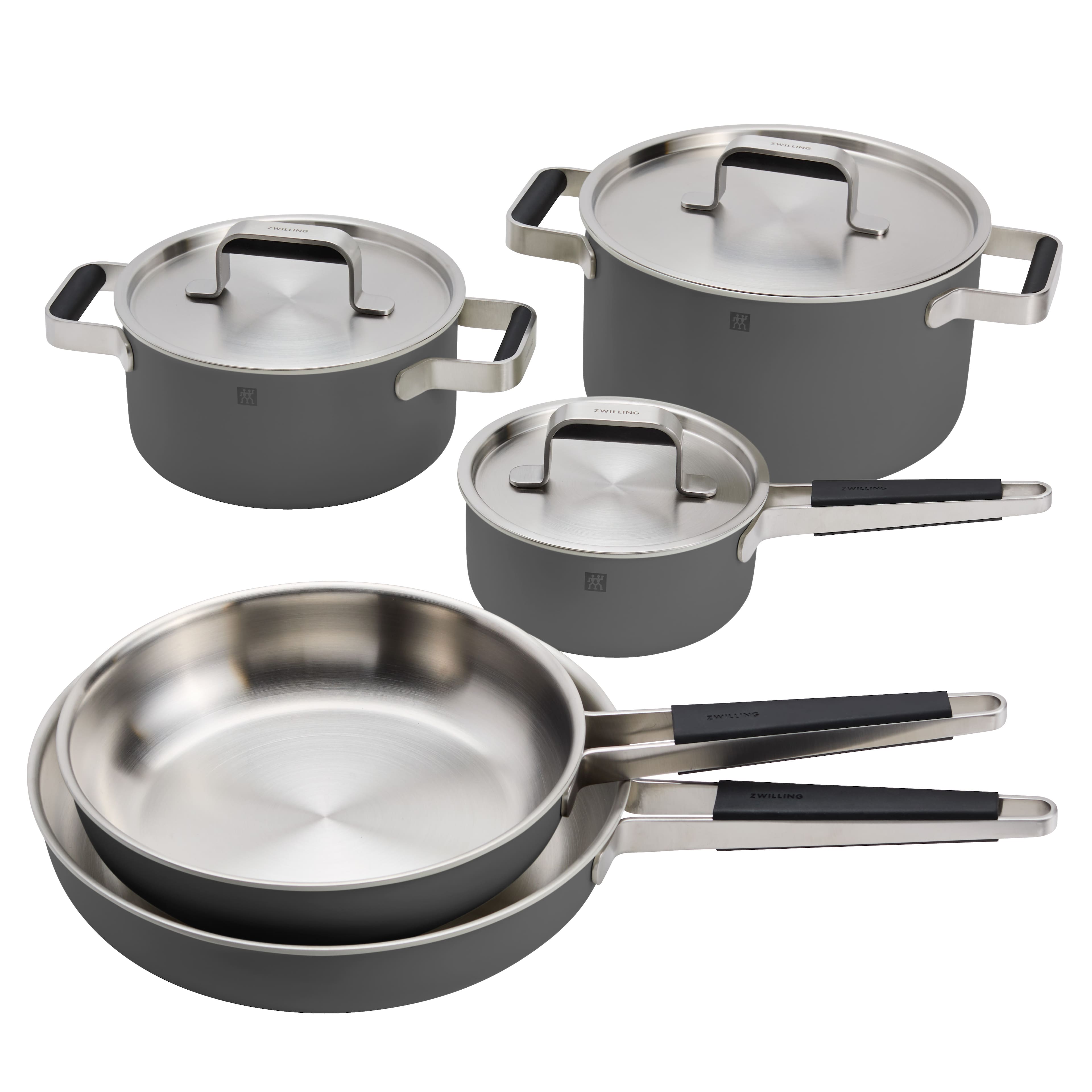 ZWILLING - Pure 8-pc Stainless Steel Cookware Set, Grey - Gray