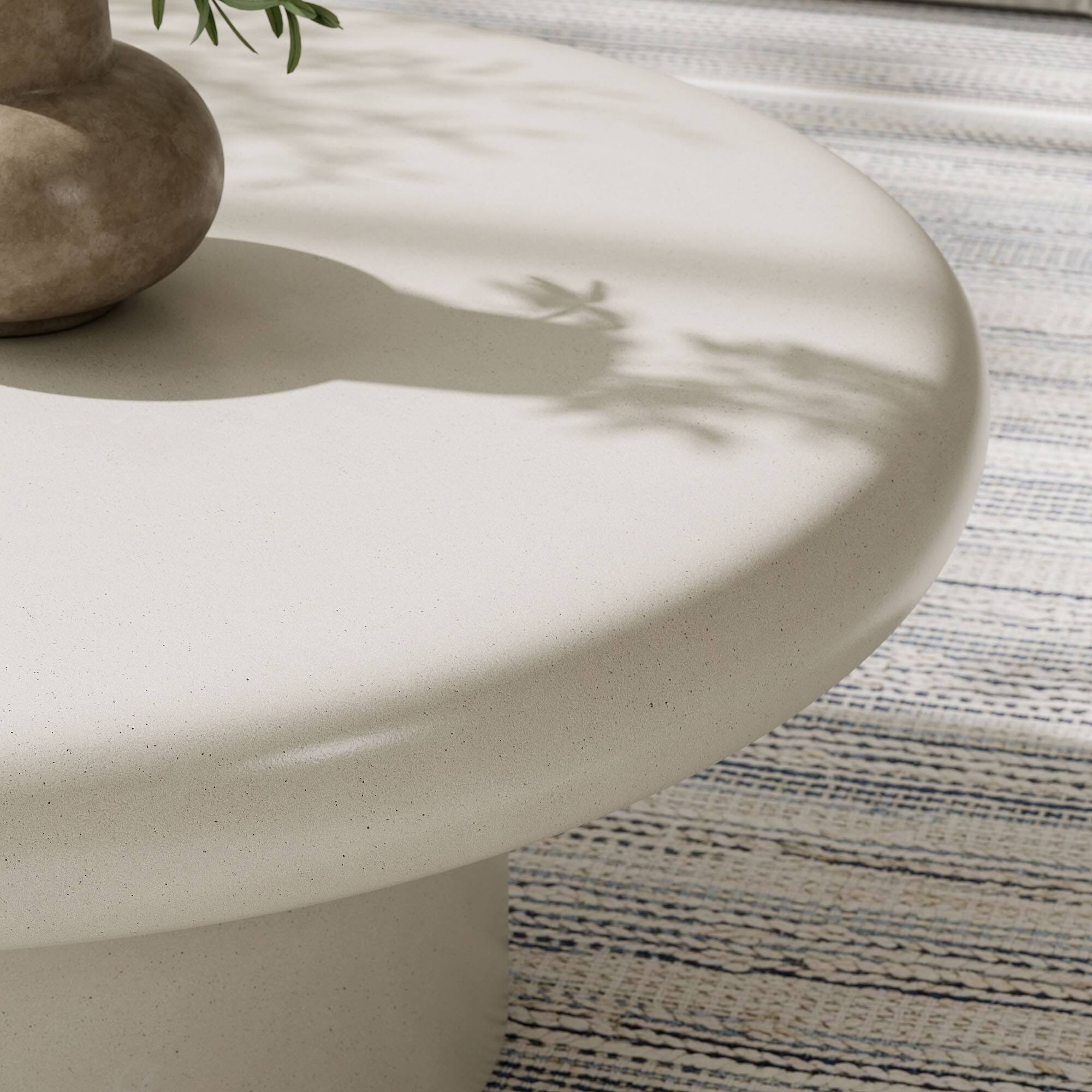 Alt View 2. Modway - Argos Indoor - Outdoor Patio Concrete Round Coffee Table by Modway - White.
