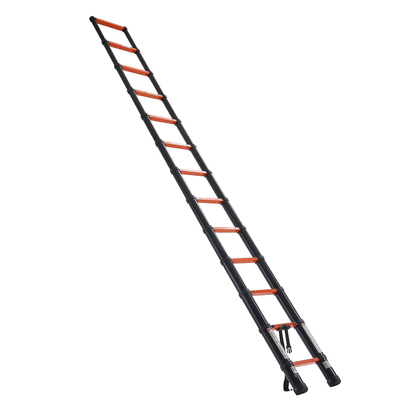Alt View 5. VEVOR - Telescoping Ladder, 12.5 ft Extension Ladder One-Button Retraction, Heavy-Duty 330 lbs Capacity, for Home Repairs - Black;Orange.