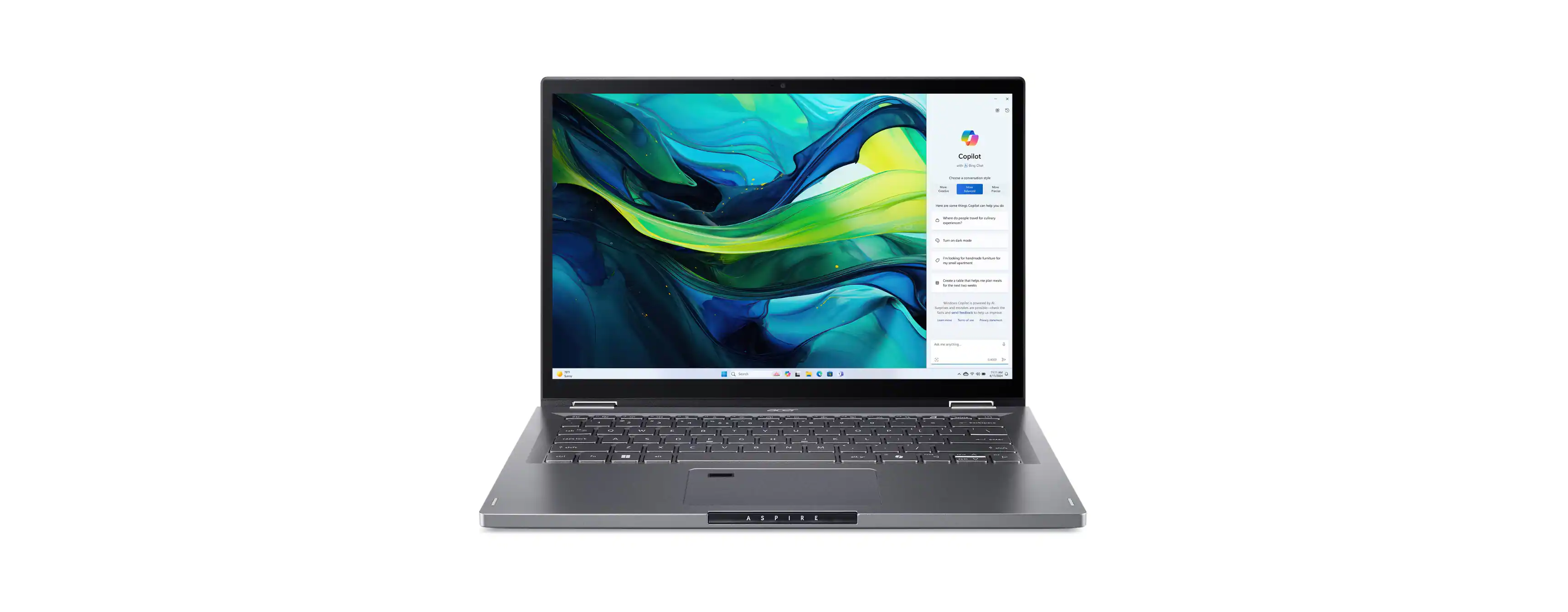 Acer - Aspire Spin 14" 2-in-1 Laptop Intel Core Ultra 7 155U 16GB RAM 1TB SSD Windows 11 Home - ASP14-52MTN-75J3 - Steel Gray