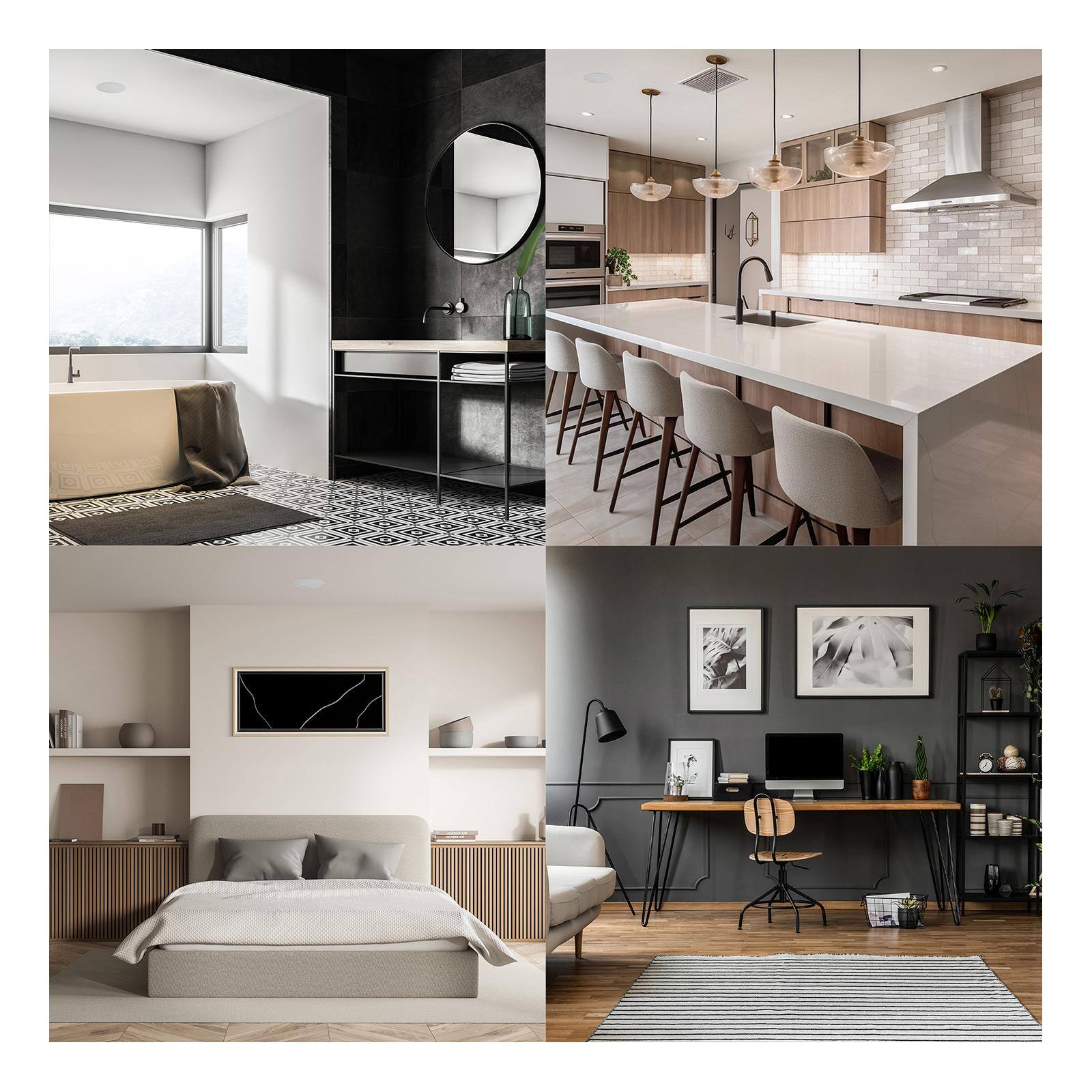 Alt View 1. Lithe Audio - 4 In. BT5 Ceiling Speaker (Single) - Black.