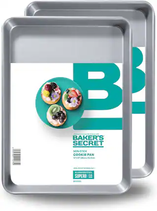 6 935780 12732
America's Favorite Brand Since 1972
BAKER'S SECRET
NON-STICK COOKIE PAN
15"x10" (38cm x 25.5cm)
NON-STICK TECHNOLOGY
ALUMINIZED STEEL
SUPERB | 0.6 MM
BS10105