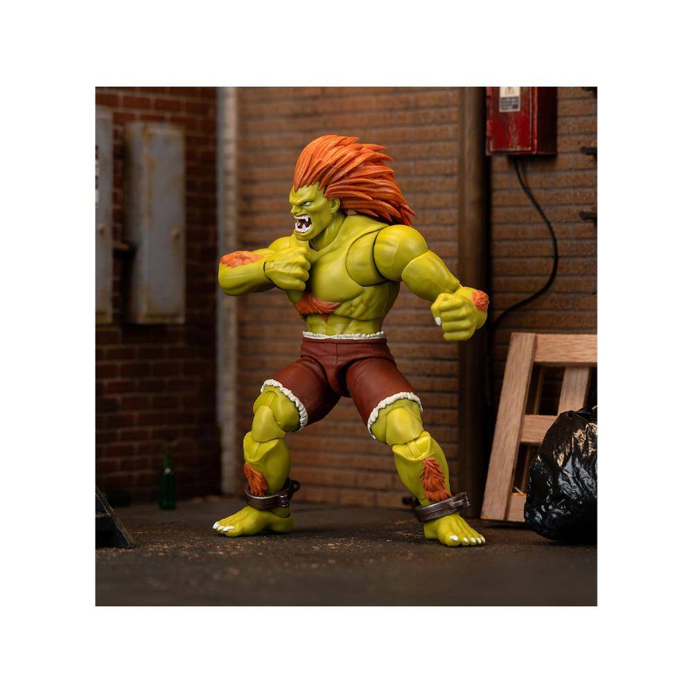 Alt View 1. Jada - Blanka 7.5" Action Figure with Accessories, Alternate Head & Hands – Ultra Street Fighter II (2017) - Multicolor.