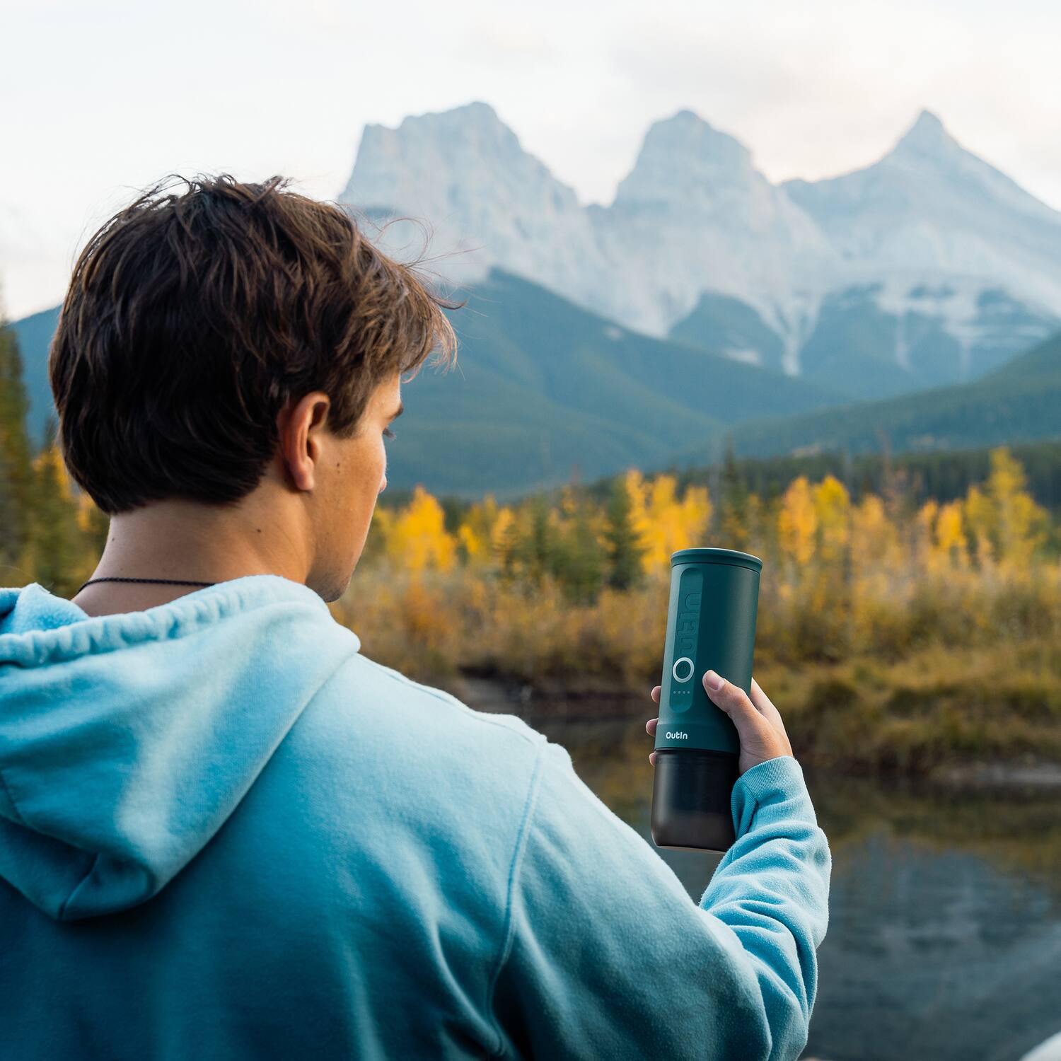 Alt View 1. Outin - Outin Nano Portable Electric Espresso Machine (Outin Teal) - red.