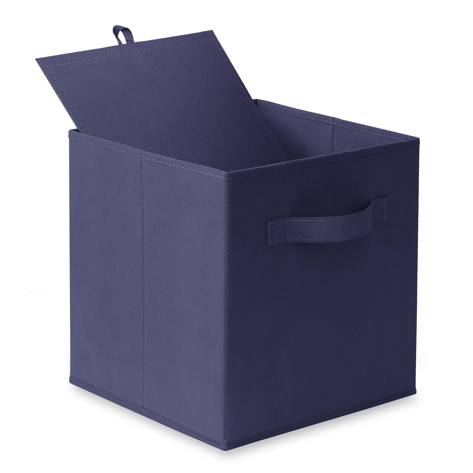 Alt View 7. Casafield - (Set of 6) Collapsible Fabric Cubes - Storage Bins - Navy Blue.