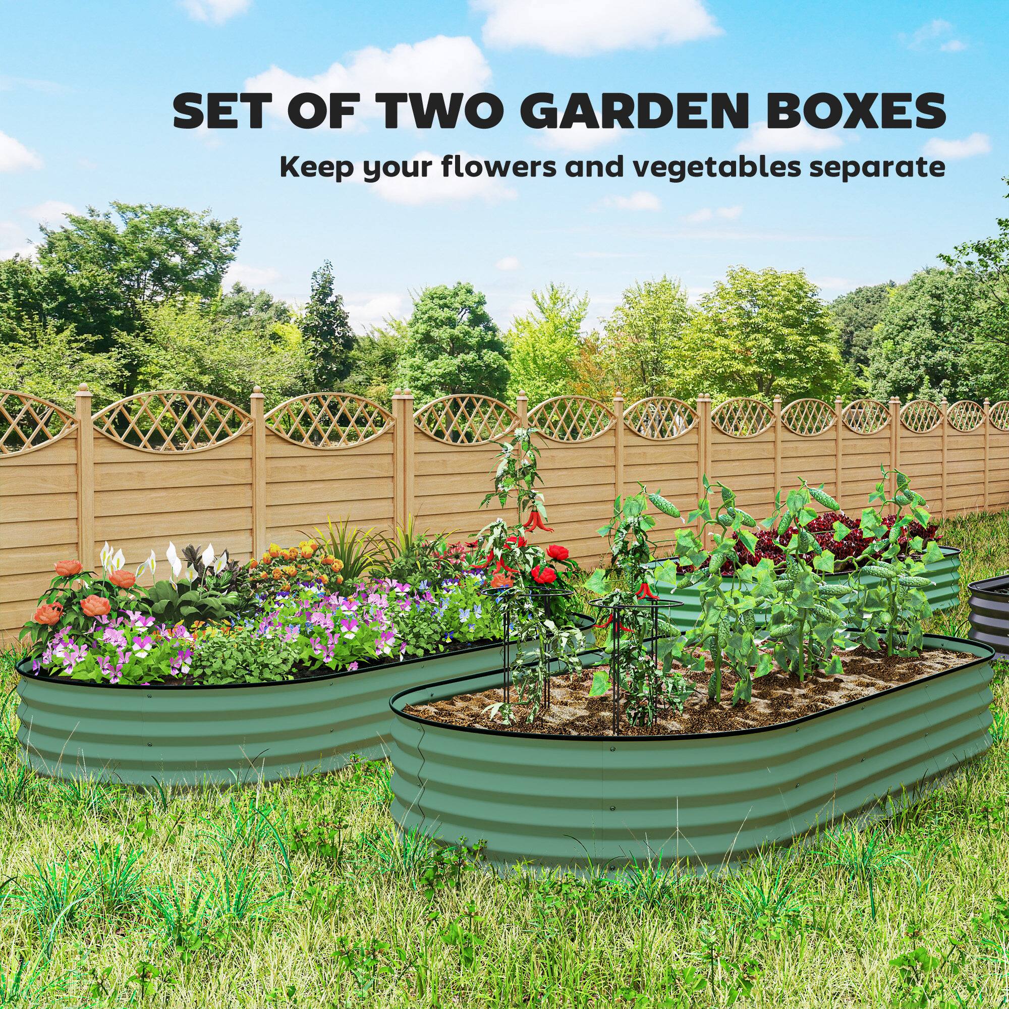 SET OF TWO GARDEN BOXES
Keep your flowers and vegetables separate