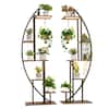 Front. VEVOR - Plant Stand Indoor with Grow Lights, 63 in Tall 6-Tiered Lighted Plant Shelf, 2 Pack Metal Corner Plants Holder - Brown + Black.