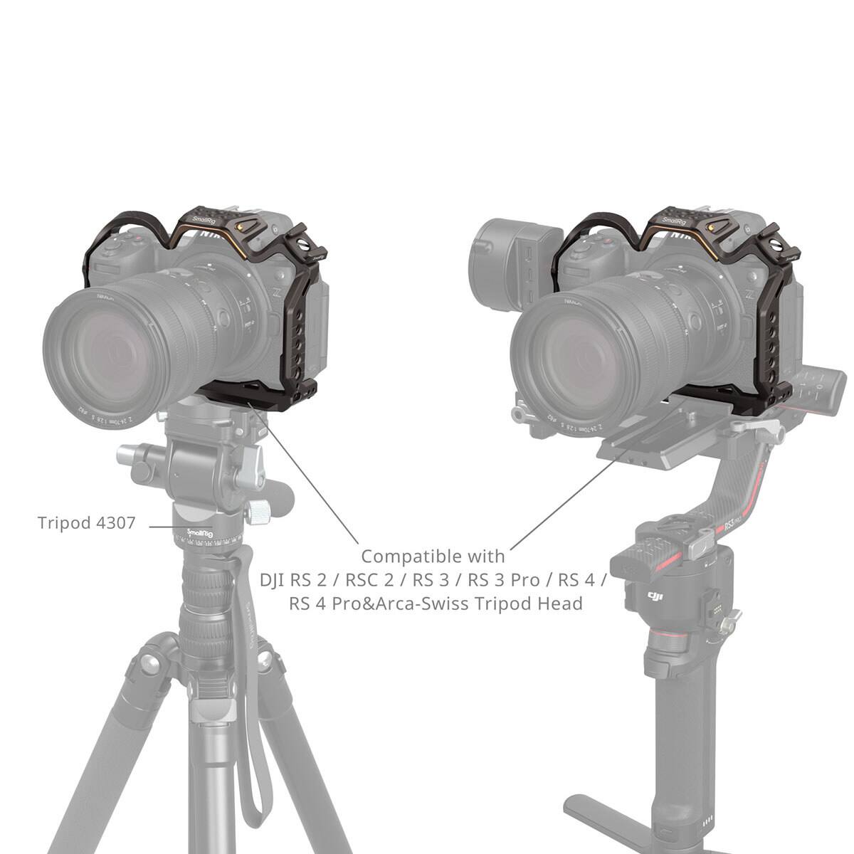 NI O FRImES Te F EK Tripod 4307 Iuato Compatible with DJI RS 2 / RSC 2 / RS 3 / RS 3 Pro / RS 4 / RS 4 Pro & Arca-Swiss Tripod Head