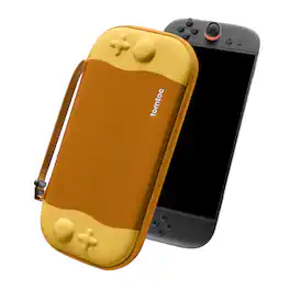 tomtoc - Slim Carrying Case for Nintendo Switch 2 Model 2025, Odorless Protective Hard Shell with 12 Game Card Slots - Mango