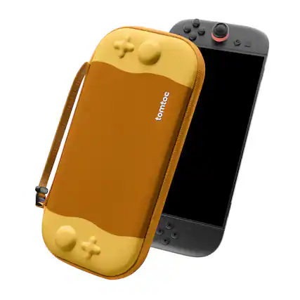 Front. tomtoc - tomtoc Slim Carrying Case for Nintendo Switch 2 Model 2025, Odorless Protective Hard Shell with 12 Game Card Slots - Mango.