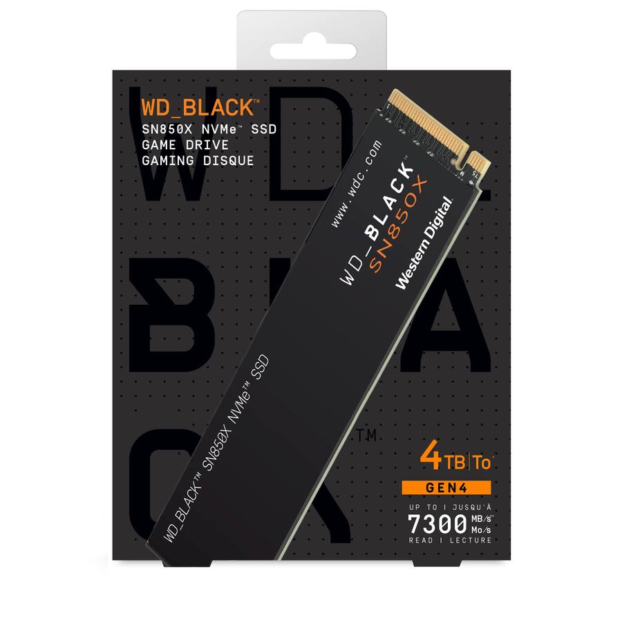 WD BLACK SN850X 4TB Internal SSD PCIe Gen 4 x4 NVMe with Heatsink WD BLACK SN850X 4TB Internal SSD PCIe Gen 4 x4 NVMe with Heatsink