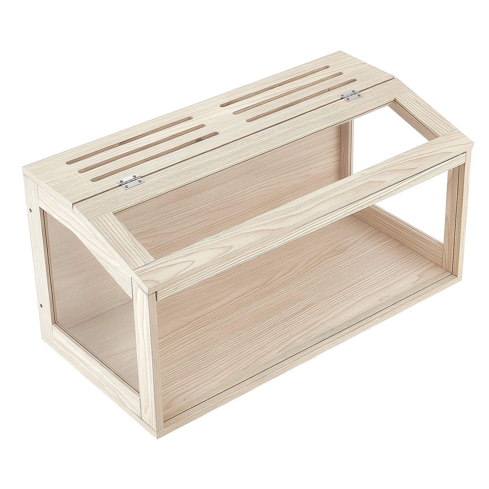 Alt View 5. VEVOR - Wooden Hamster Cage 31.9"x16.1"x16.1" 270° Viewing Hamster Habitat,Chewproof Acrylic Small Animal Cage with Openable Top - Wood Grain.