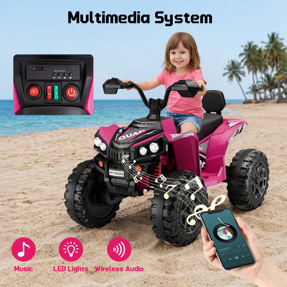 Multimedia System

PAST

QUAD OFF-ROAD

K

Shapes Sung

Music

LED Lights Wireless Audio
