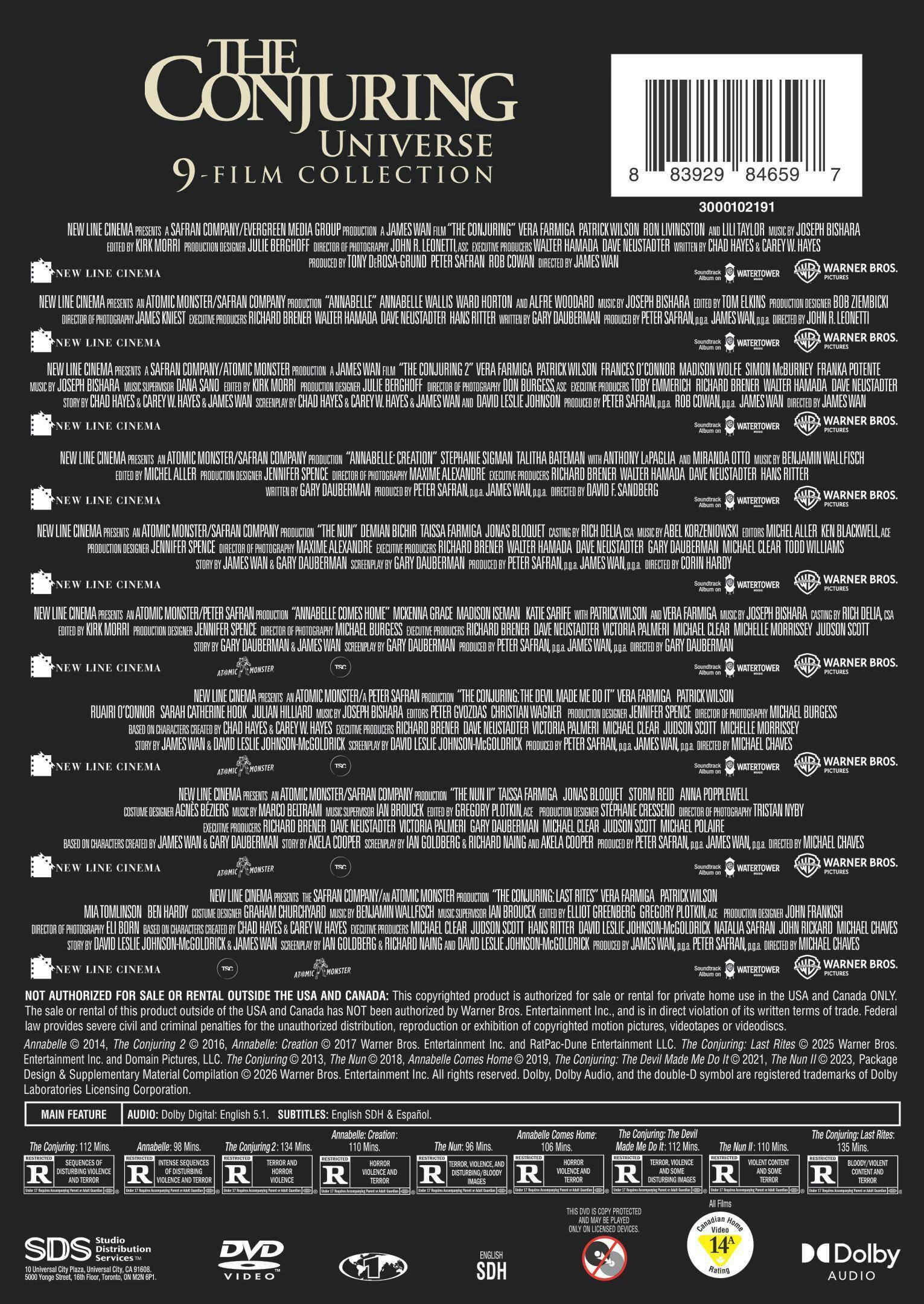 Back. The Conjuring Universe: 9-Film Collection   - DVD.