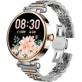 TOZO - Smart Watch for Women, HD AMOLED Screen, Health Tracker, Sleep Monitor, 100+ Sports Modes, Calls & Text, 3ATM Waterproof - Silver Metal Strap - (2026)