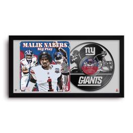 Sporticulture - Malik Nabers New York Giants 14" x 26" Framed Art Vinyl Album Print - Black