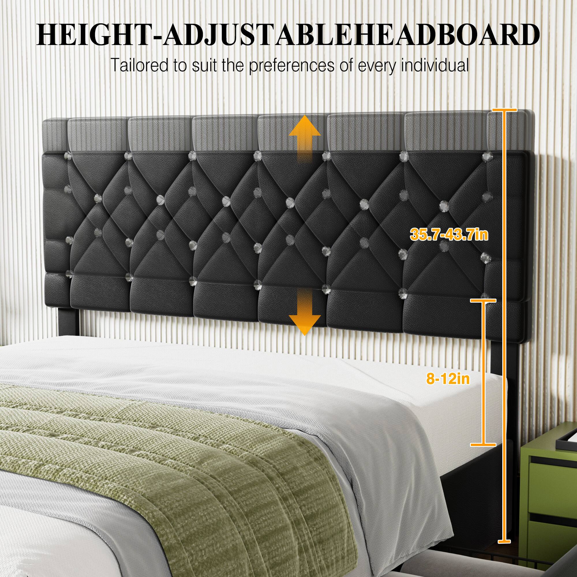 HEIGHT-ADJUSTABLE HEADBOARD  
Tailored to suit the preferences of every individual  

35.7-43.7in  
8-12in