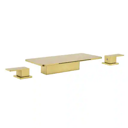 Front. Boyel Living - Brushed Gold Faucet SUS304 Waterfall Spout cUPC Quick Connect Temporary Shelf - Brushed Gold.
