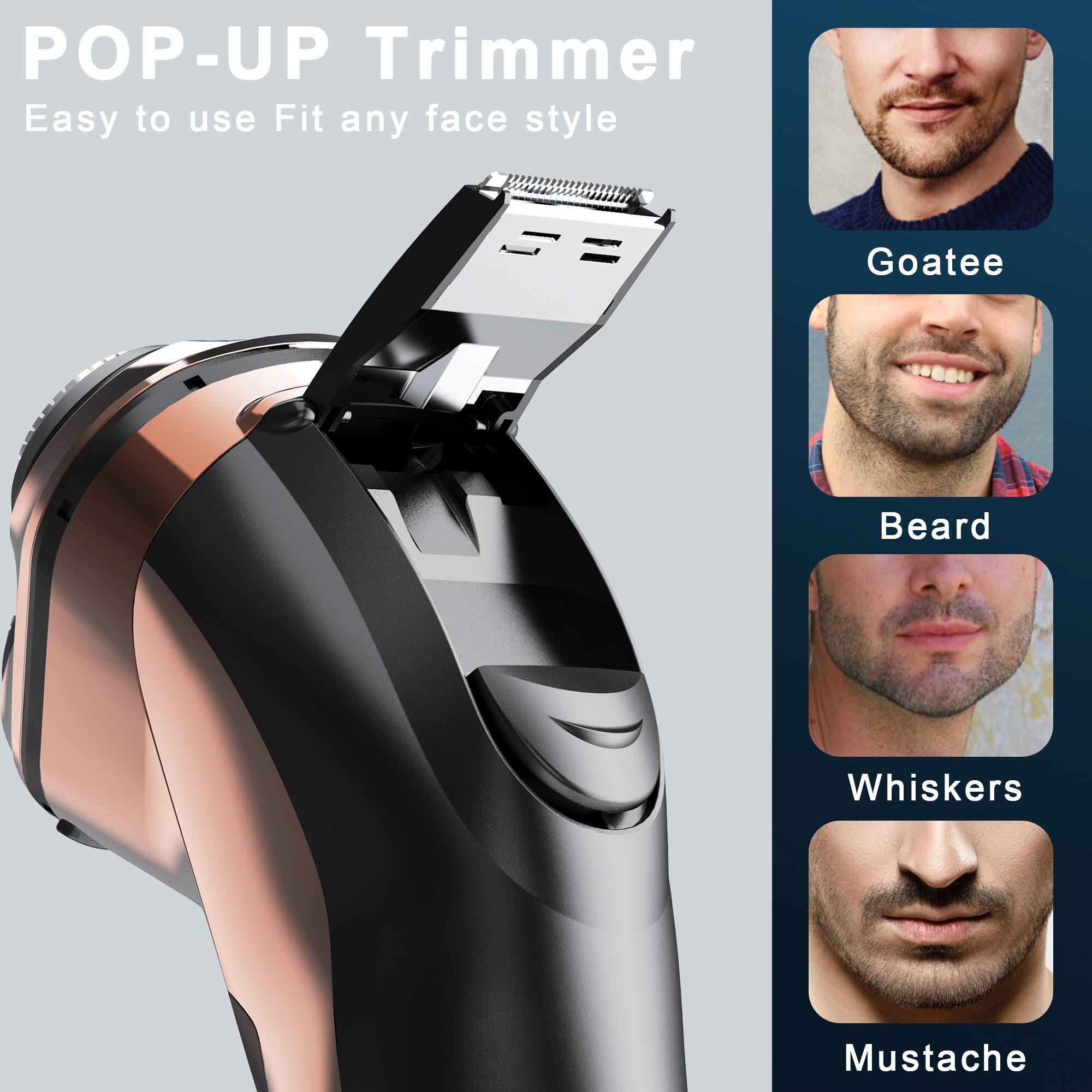 HATTEKER Men’s 3 Head Rotary Electric Shaver, 4D Floating Contour ...