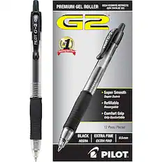 05 G-2 PILOT BOLA RODANTE RETRACTIL PREMIUM GEL ROLLER G2 G-2D #1 PILOT Selling Cel Pen Super Smooth Super Suave Refillable Recargable Comfort Grip Confortable 12 Pens/Piezas BLACK EXTRA FINE NEGRA EXTRA FINO 0.5mm PILOT