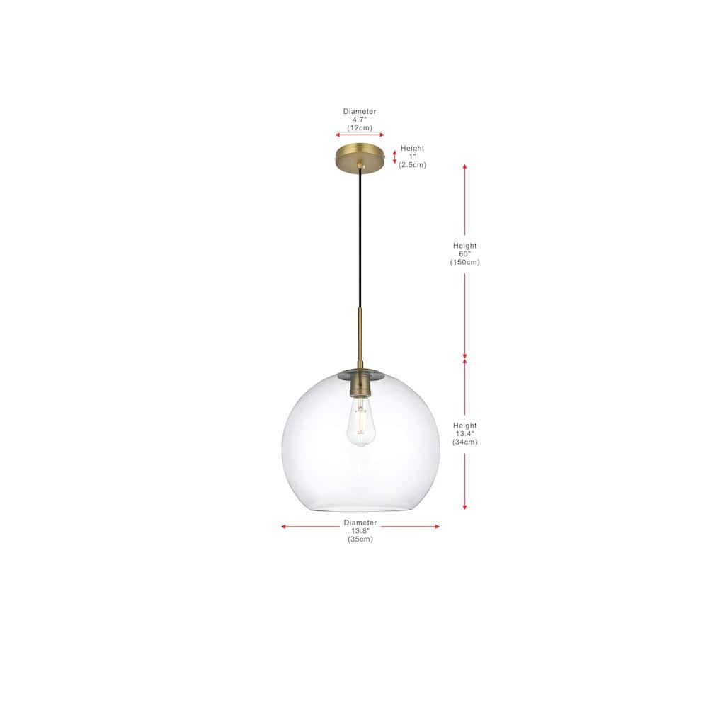 Living District - Baxter 14 Inch Pendant Clear Shade in Satin Gold - Satin Gold And Clear price history on PriceWatchPro