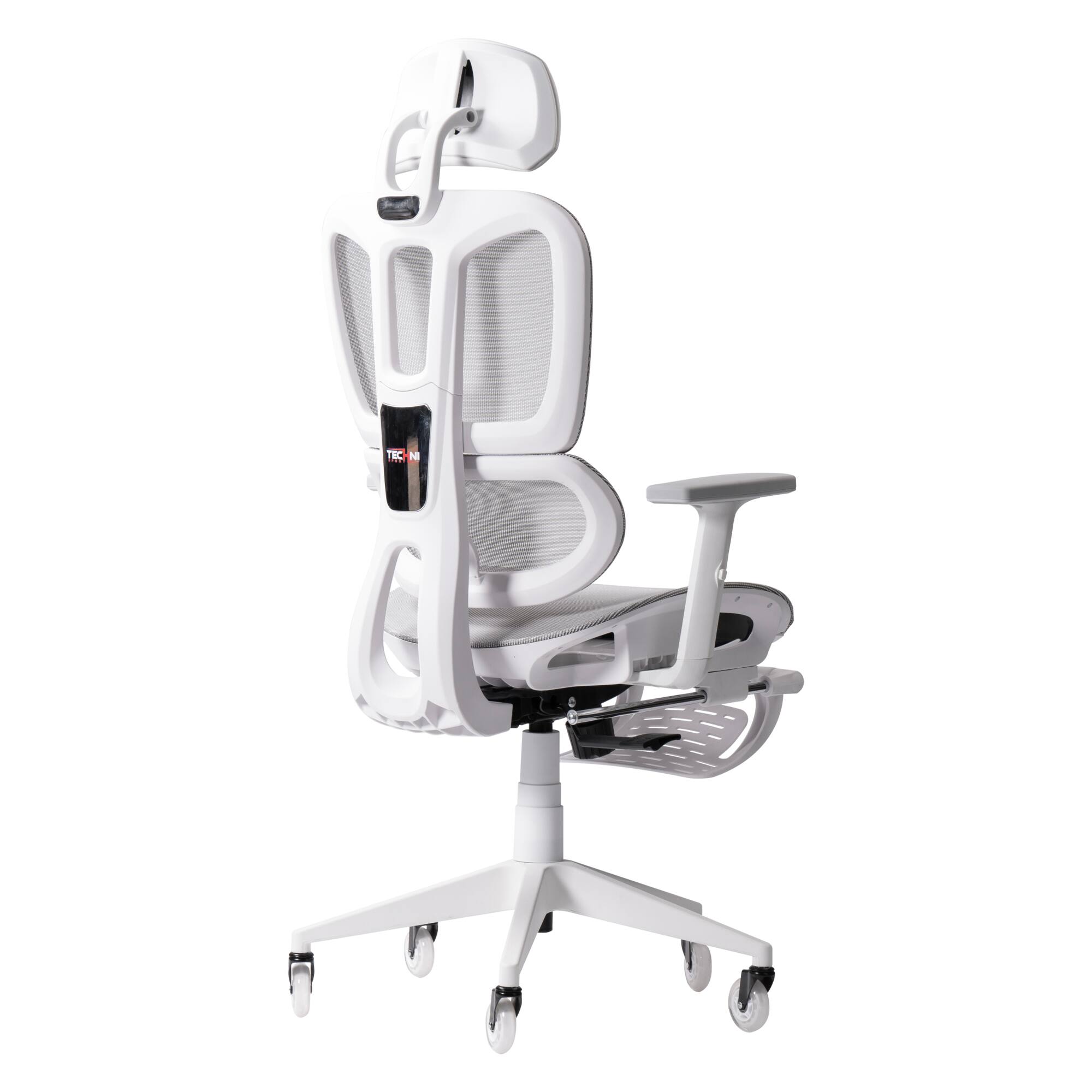 Alt View 5. GOODSILO - Ergonomic Mesh Gaming Chair with Adjustable Features and Footrest for Ultimate Comfort - White+Gray.