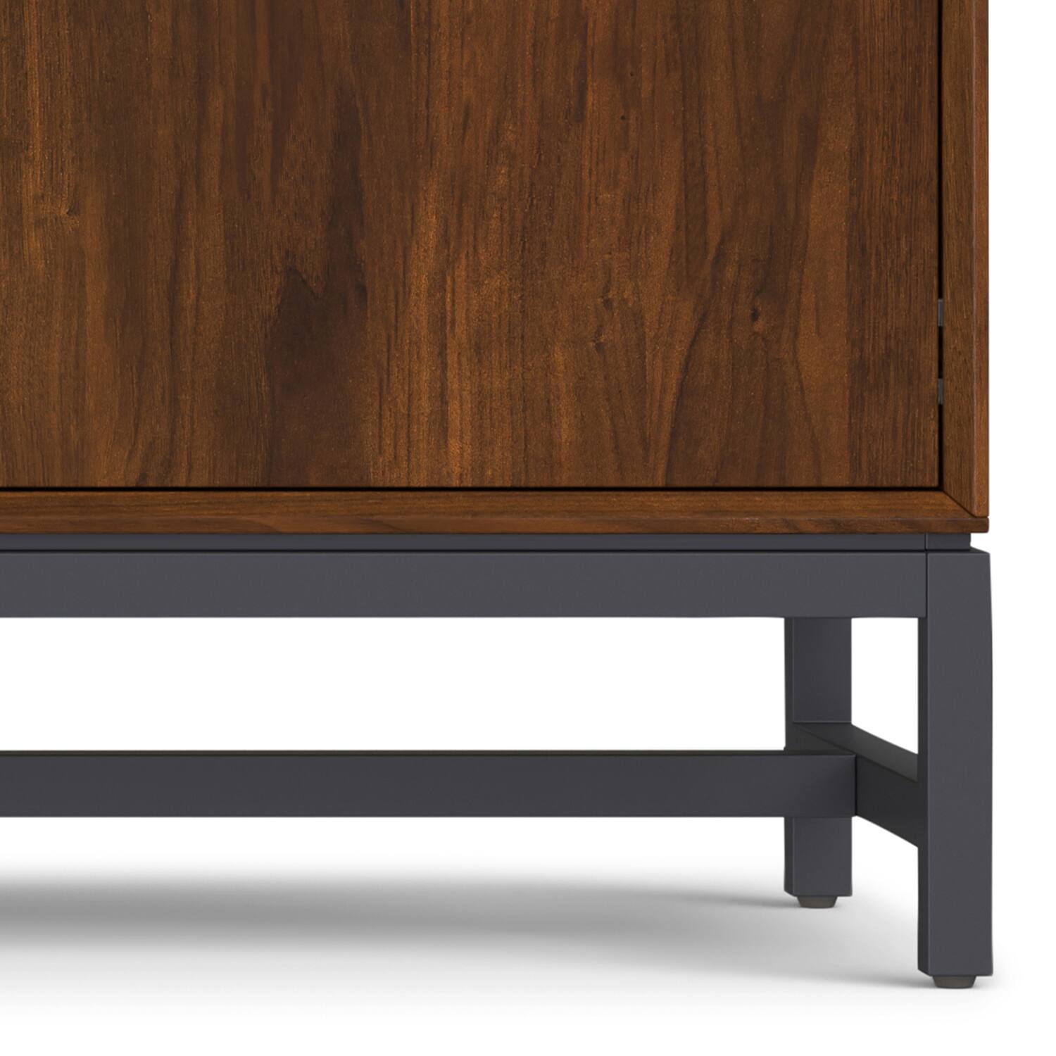 Alt View 5. Simpli Home - Simpli Home Banting 58 inch Wide 3 Door Sideboard Buffet in Natural Walnut Veneer - Natural Walnut.