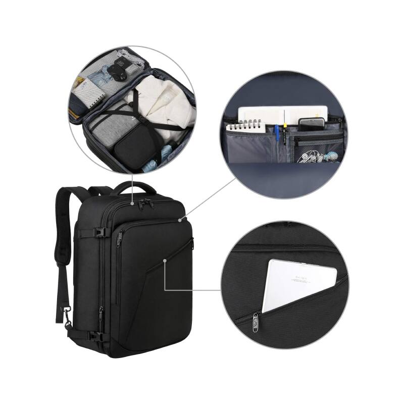 Angle. Beauty Hub Ecommerce - EXPANDABLE AND WATER-RESISTANT QUEST BACKPACK - Black - Black.