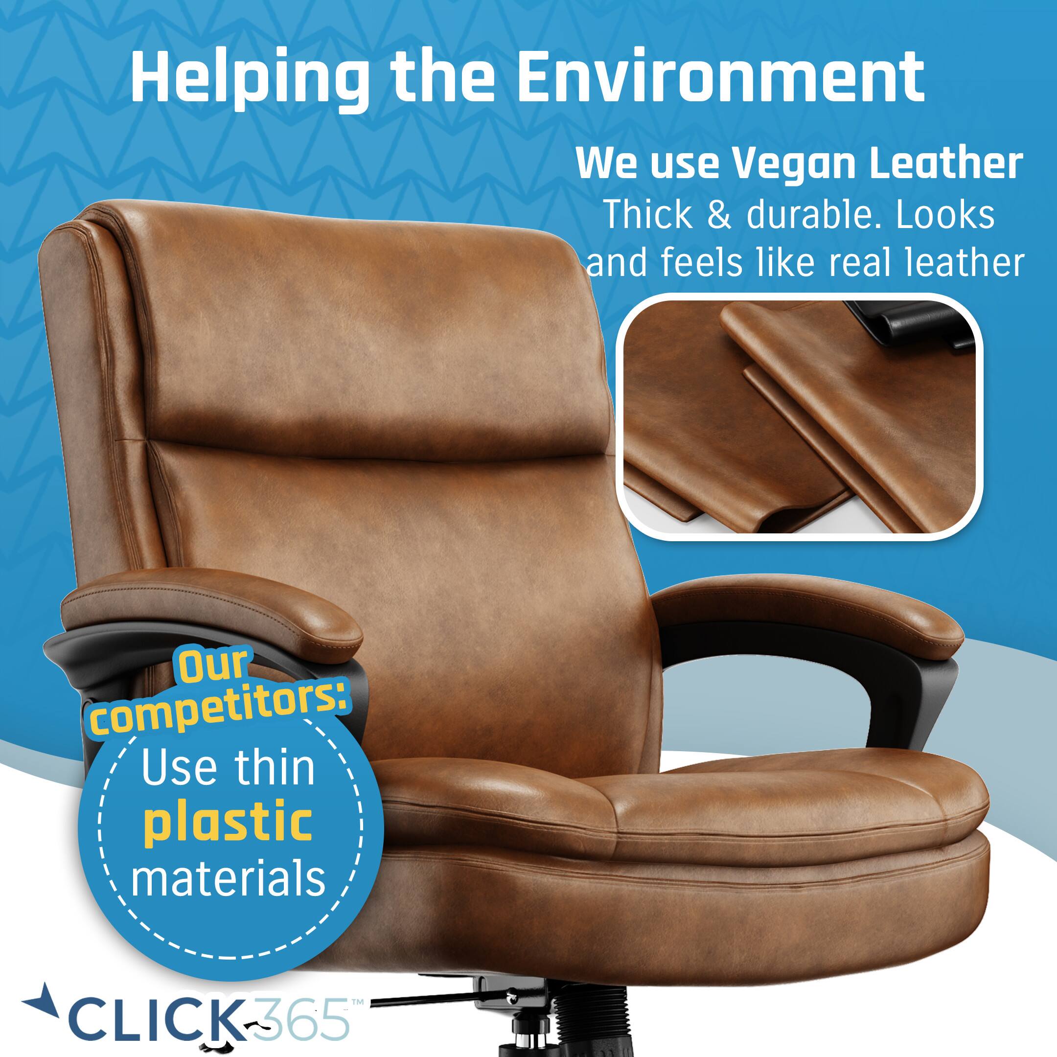 Alt View 13. Click365 - Transform 2.0 Extra Comfort Ergonomic Mid-Back Desk Chair - Cognac.