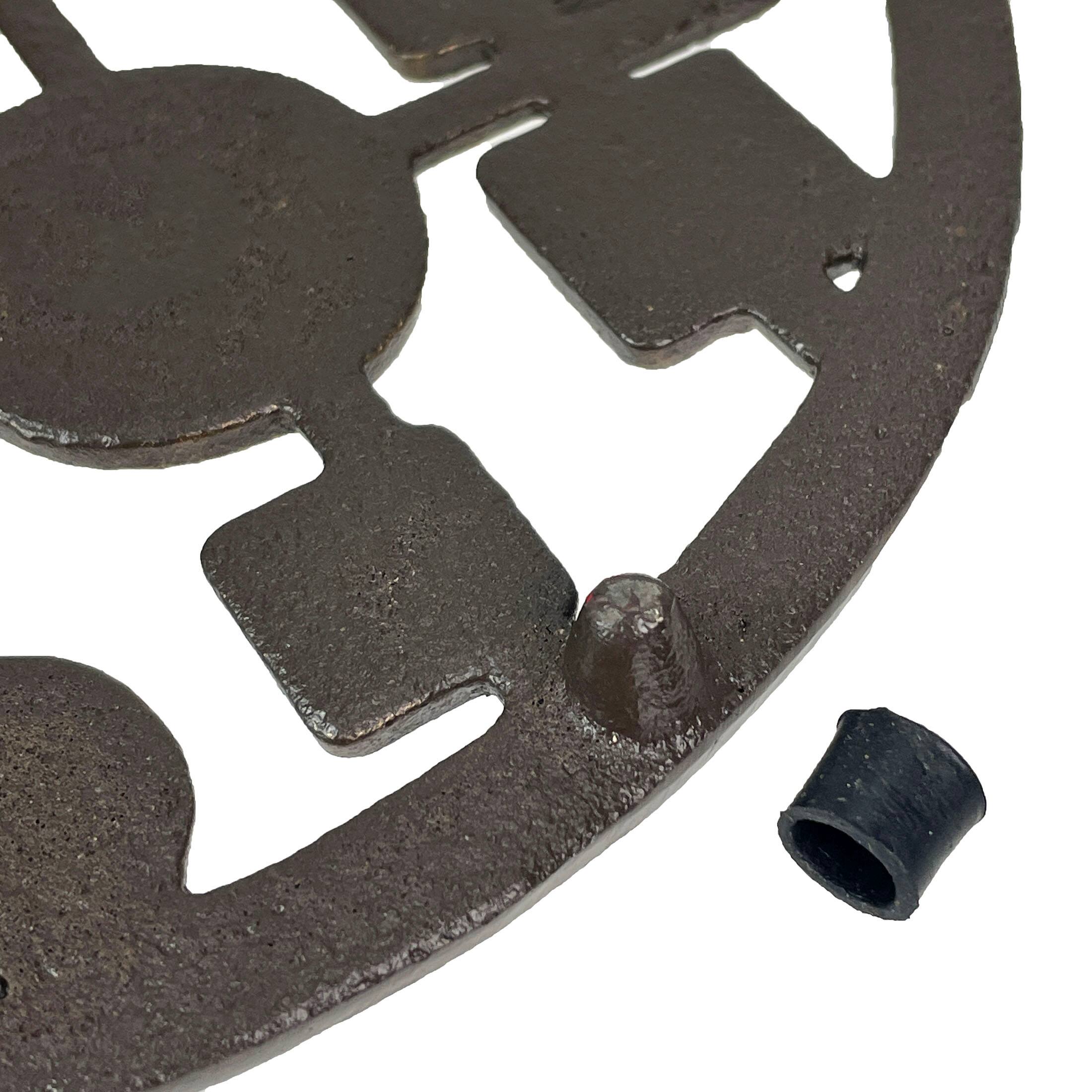 Alt View 9. Zeckos - Cast Iron Circles & Squares Trivet – Bronze, 8" Mid Century Modern Accent - Bronze.