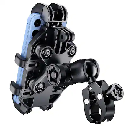 Front. HM 1810 - Phone Mount Holder With Vibration Dampener Anti shake 720 For 16 Pro Max 5 4 6 9 Anti theft Dirt Bikes - Clamp Base.