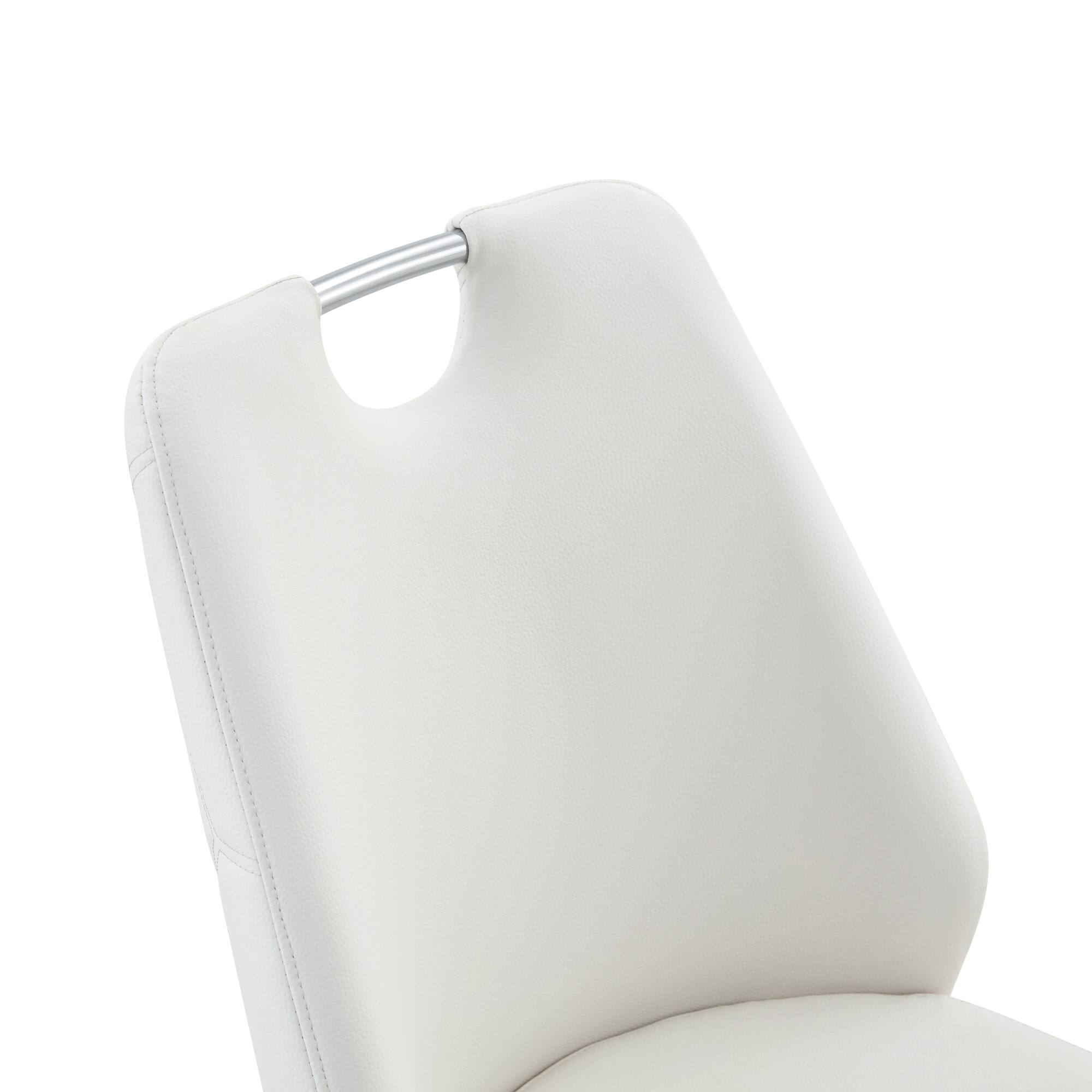 Alt View 9. GOODSILO - Set of 2 Modern Upholstered Dining Chairs with Elegant Metal Accents and High-Resilience Foam Cushions - White.