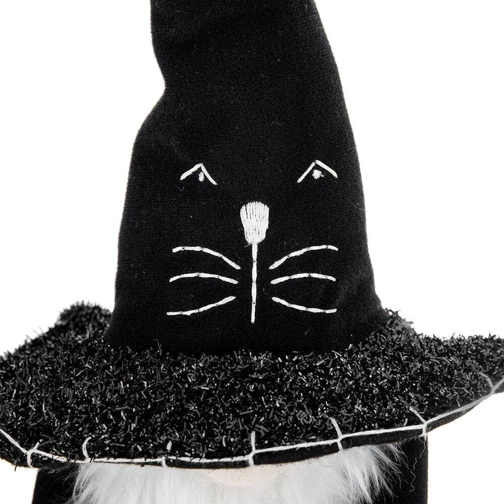 Alt View 8. Boyel Living - Handcrafted Halloween Gnome with Broomstick Decor for Indoor Holiday Display - Black,White.