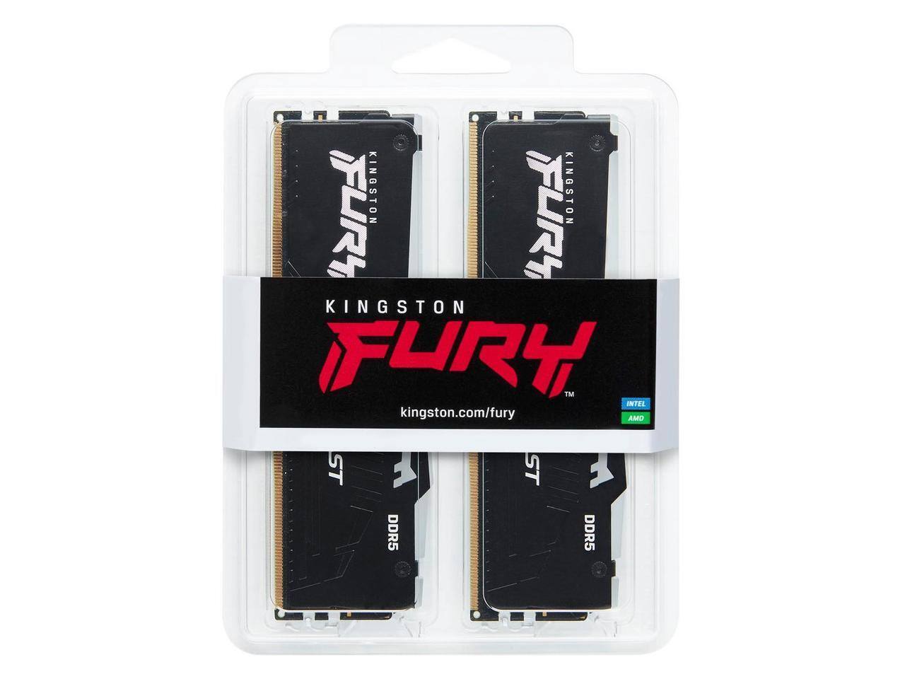 Kingston FURY BEAST 16GB DDR5 x2 計32GB Kingston FURY Beast 64GB DDR5 6000MHz (2 x 32GB) PC RAM Black