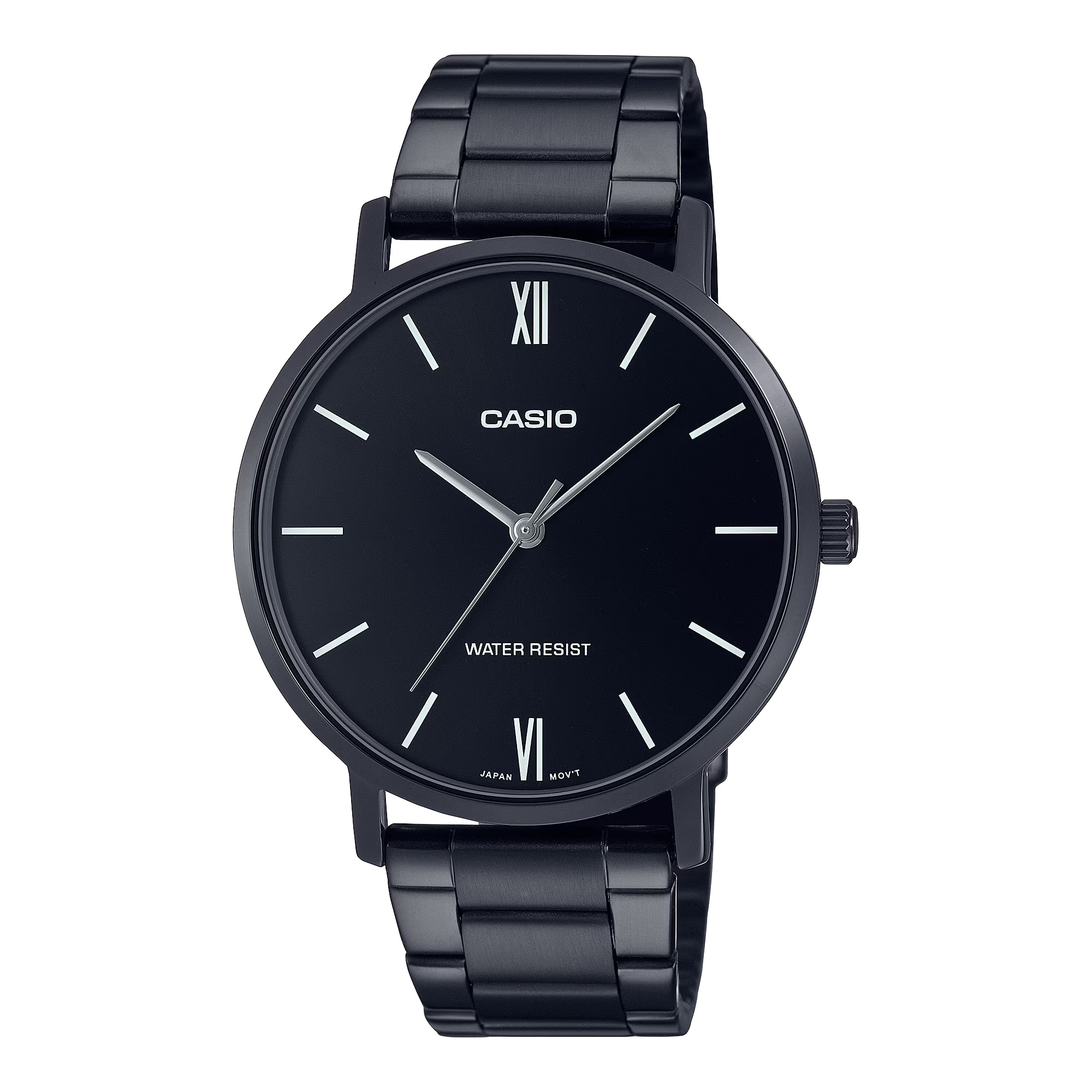 Casio - Men’s Stainless Steel Watch Dial - MTP-VT01B-1BUDF - Black