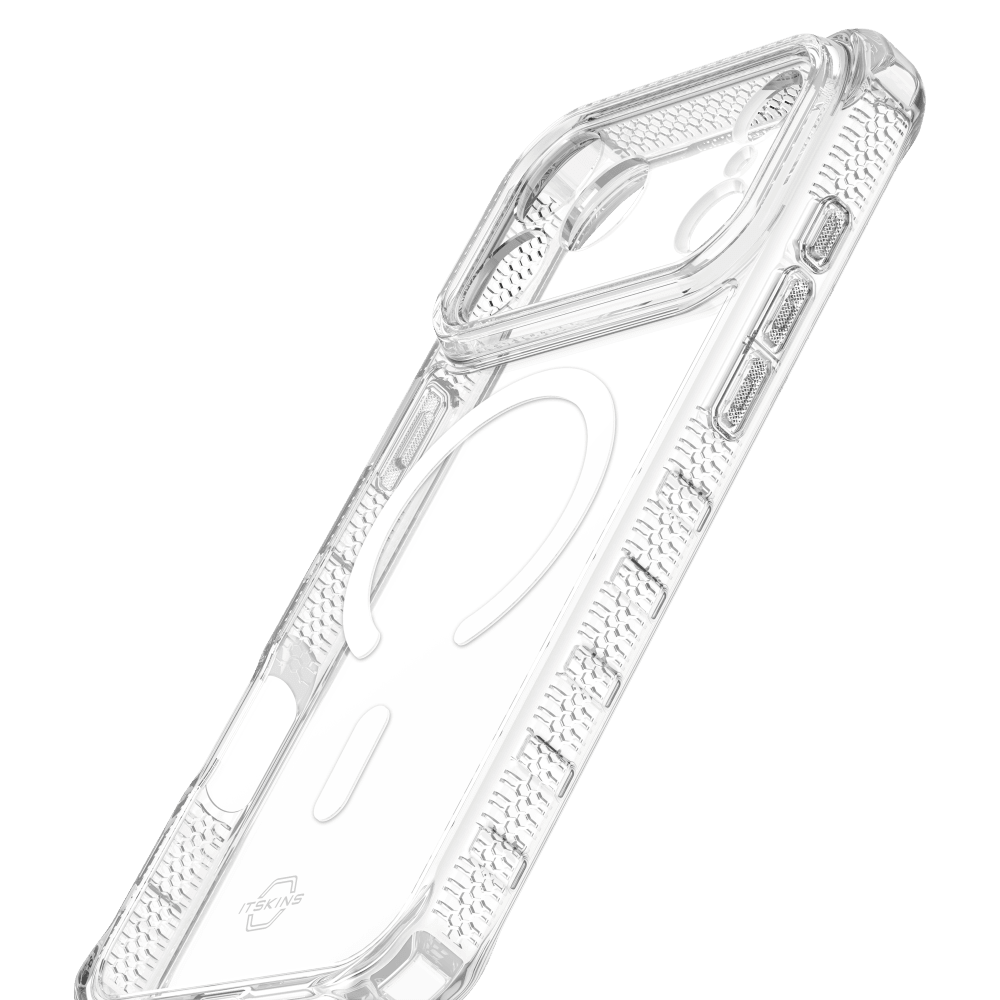 Alt View 4. Itskins - HYBRID R // CLEAR MagSafe Case for Apple iPhone 18 Pro Max / 17 Pro Max - Clear.