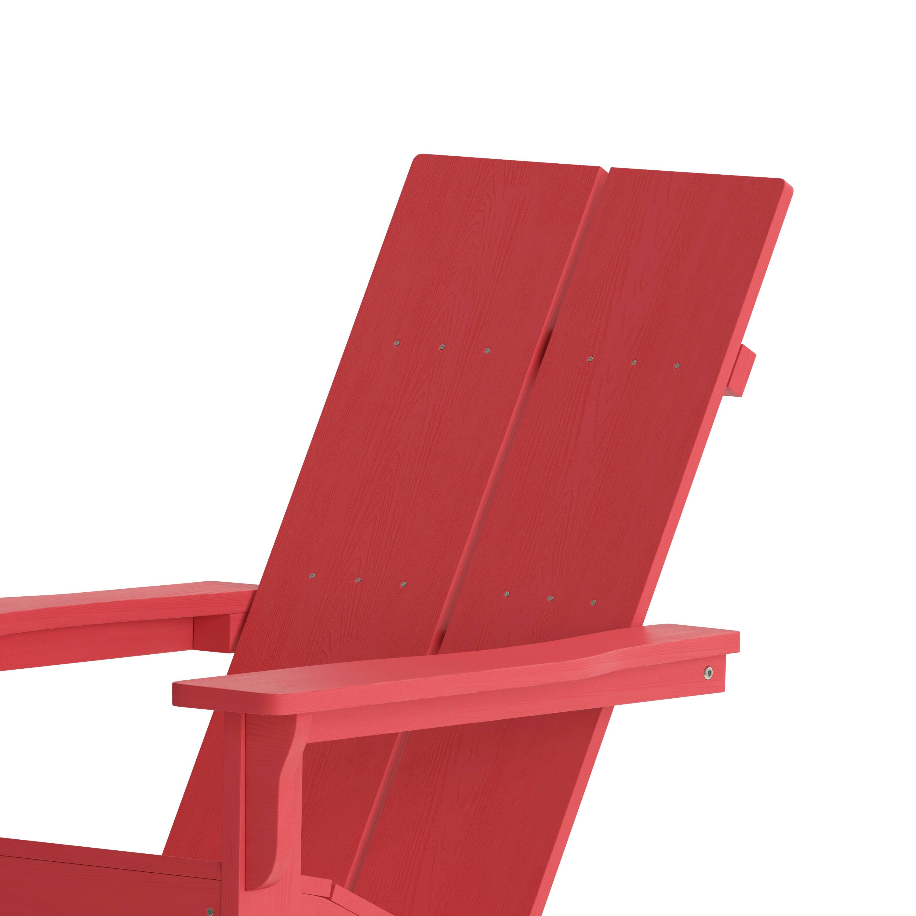Alt View 10. Emma + Oliver - Modern All-Weather Poly Resin Adirondack Rocking Chair for Indoor/Outdoor Use - Red.