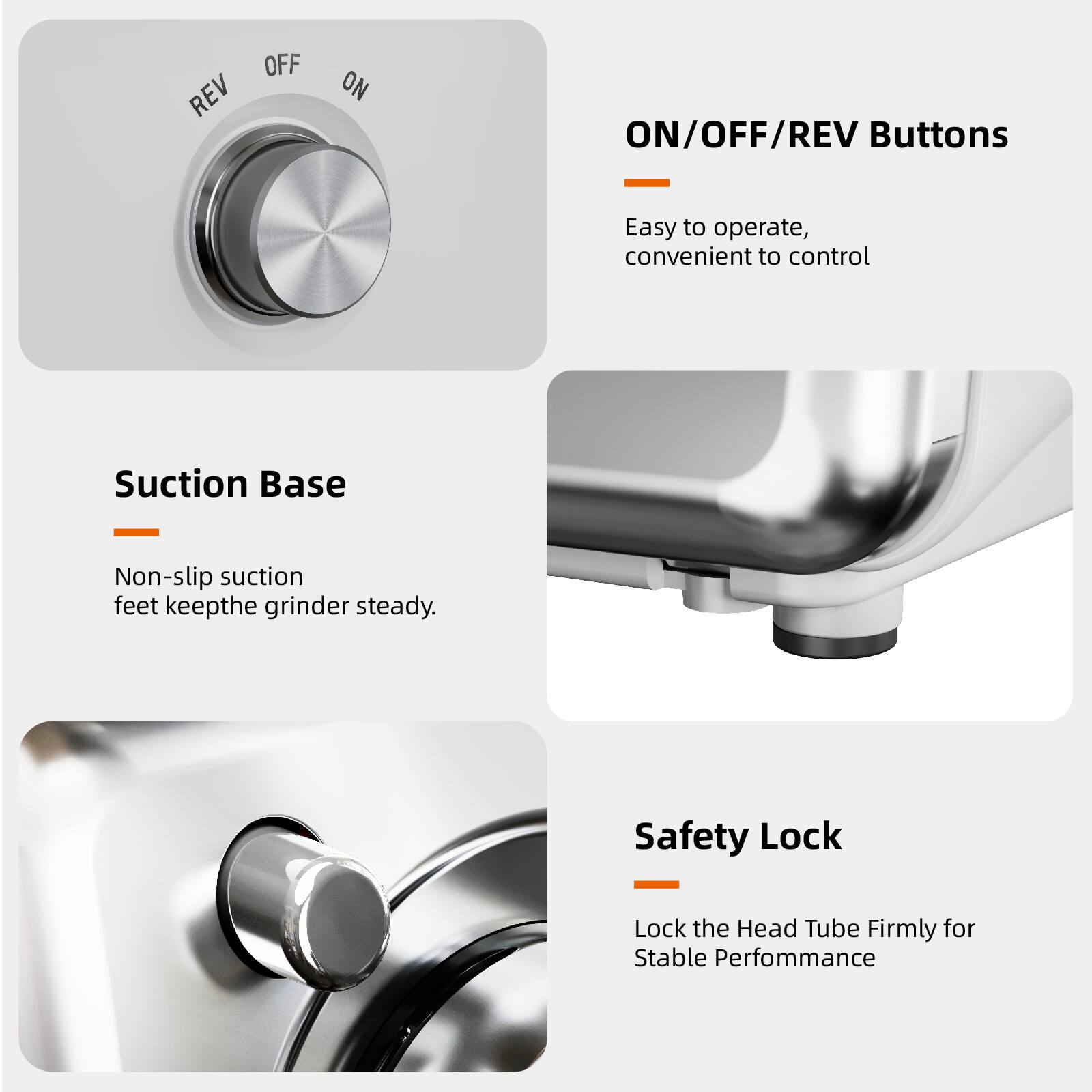 Alt View 4. Sugift - 1200W Electric Meat Grinder with Sausage Tubes, Kibbe Kit, and Cleaning Brush - White.