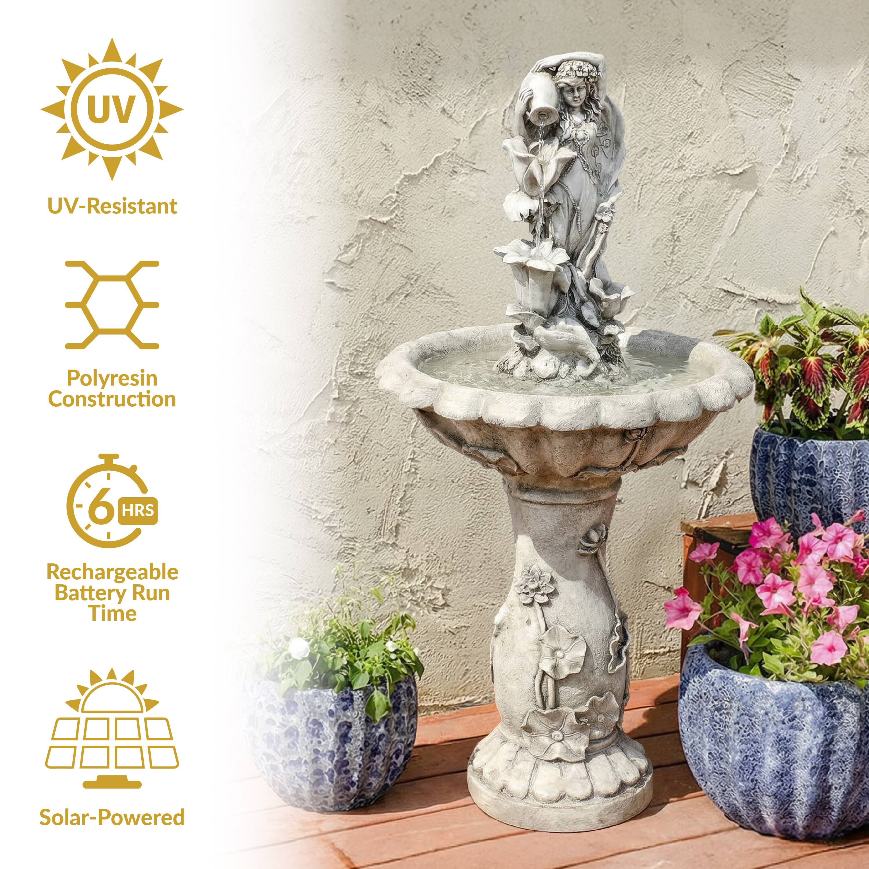 UV-Resistant Polyresin Construction  
6 HRS Rechargeable Battery Run Time  
Solar-Powered