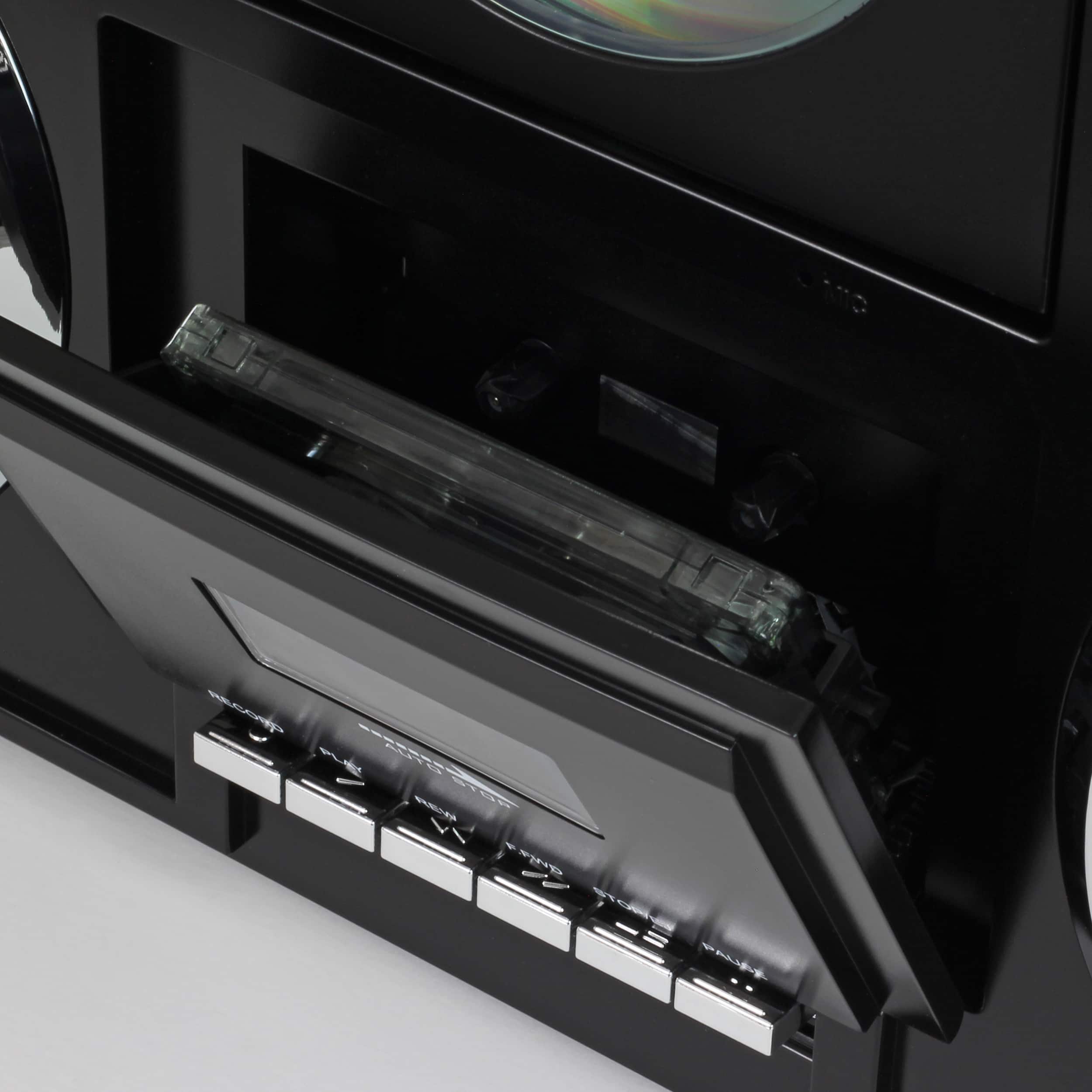 Alt View 1. Studebaker - SB2140 Portable Stereo Boombox with Bluetooth/CD/AM-FM Radio/Cassette Recorder - Black.