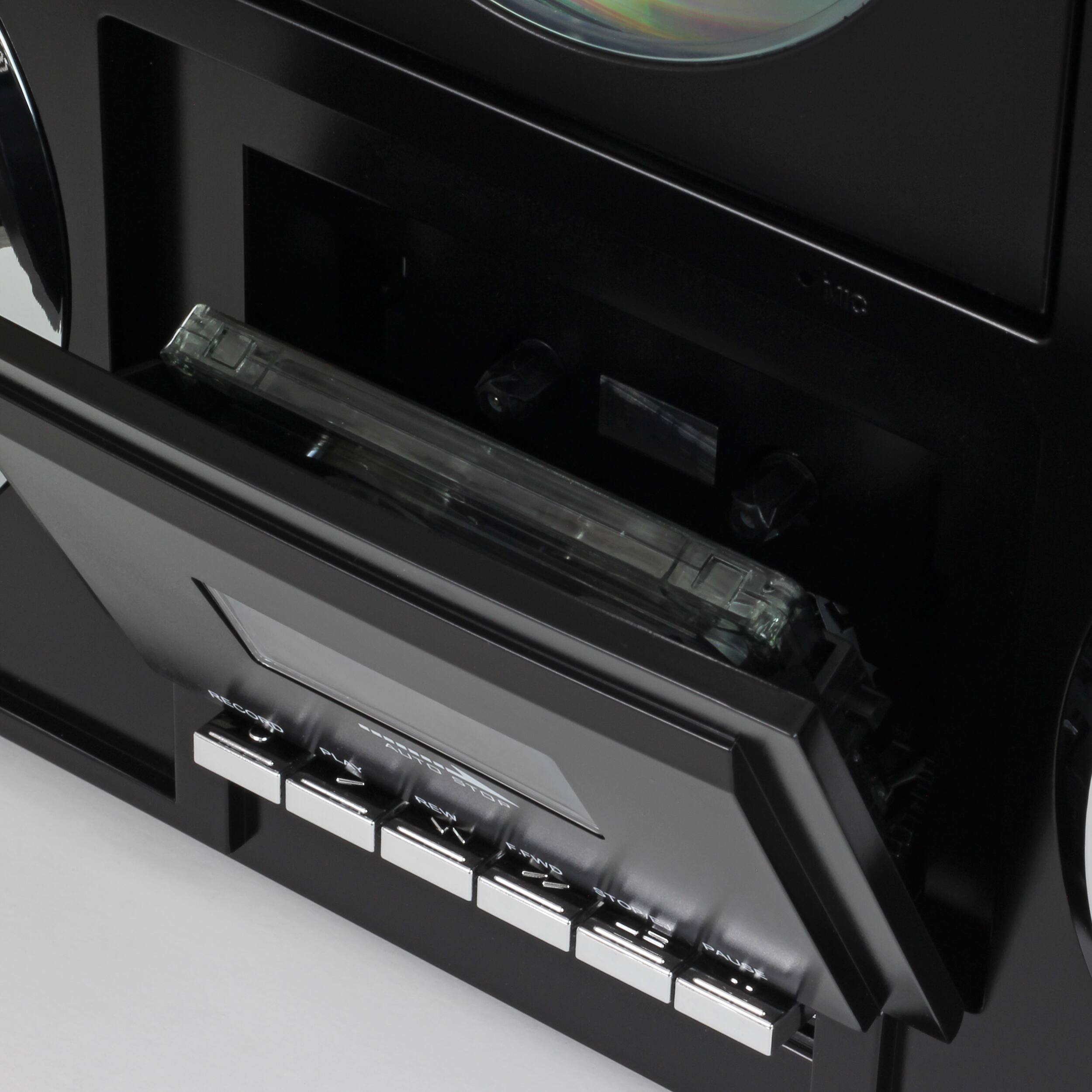 Alt View 1. Studebaker - SB2140 Portable Stereo Boombox with Bluetooth/CD/AM-FM Radio/Cassette Recorder - Black.