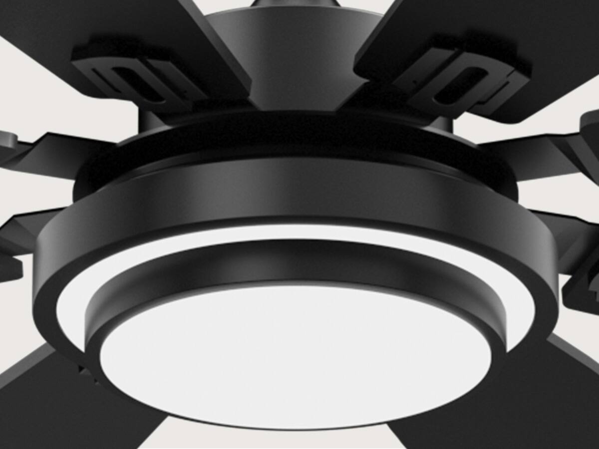 Alt View 5. Siljoy - 72-in Black LED Ceiling Fan with Dual Color Blades (Black and oak)-Remote Included (8 Blades) - Black.